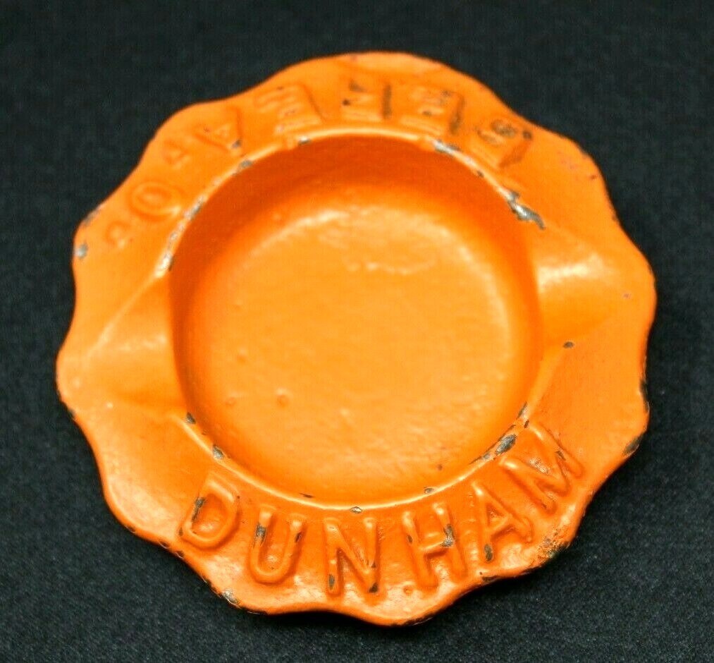 SMALL CAST IRON DUNHAM ADVERTISING ASHTRAY- BEREA OHIO TOBACCIANA,SMOKERS #2