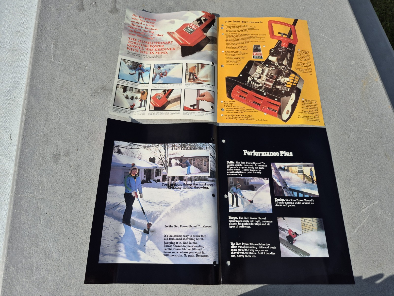 1980 1982 Lot of 2 Toro Snow Thrower Power Shovel Hardware Store Brochures