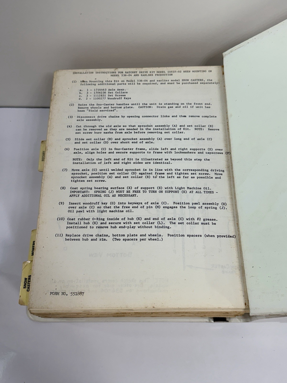 Vintage Bolens Dealer Sales & Service Manual Husky Ride-A-Matic Estate Keeper
