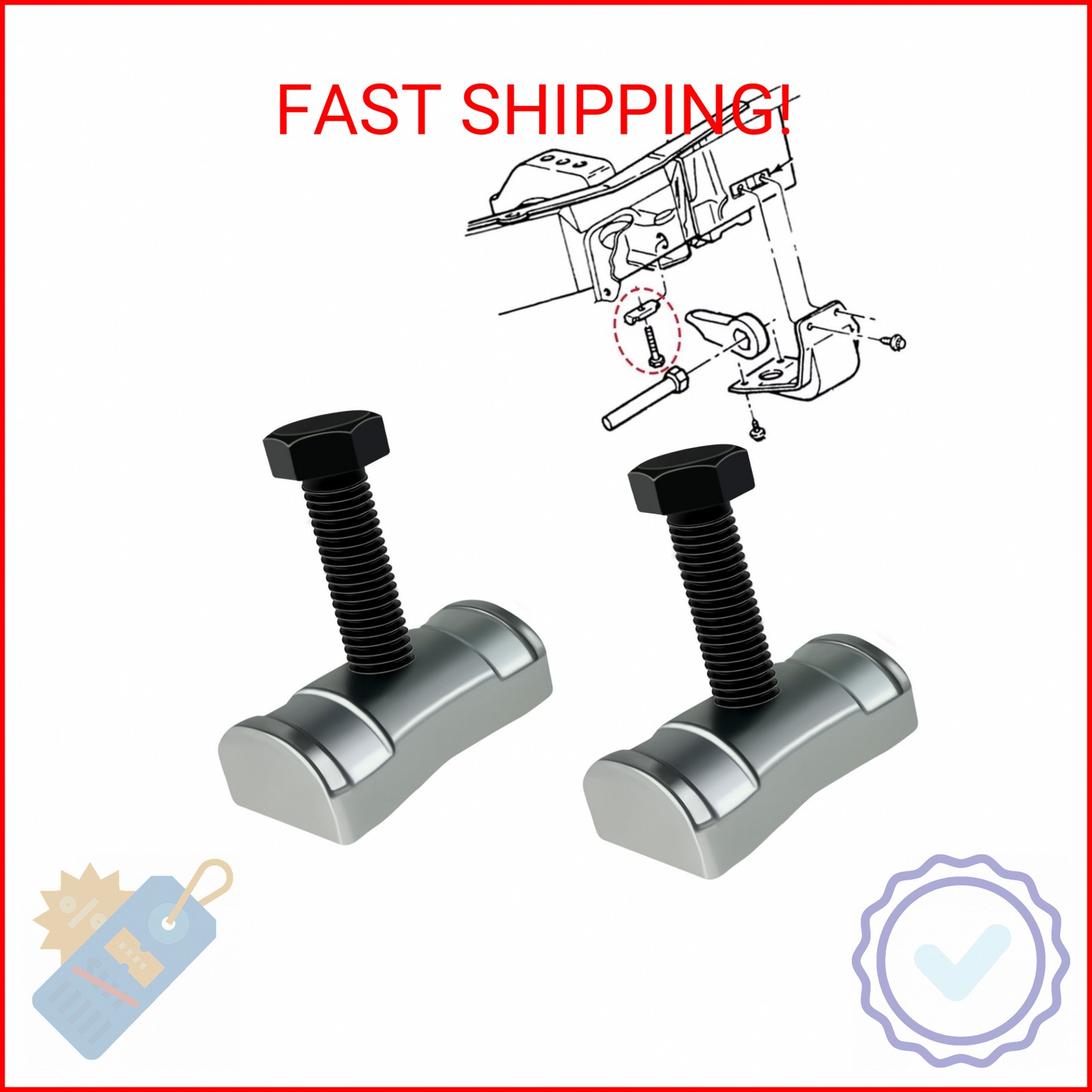 VONLX Torsion Bar Adjustment Bolt and Lock Nut Fit for Chevrolet Silverado Tahoe