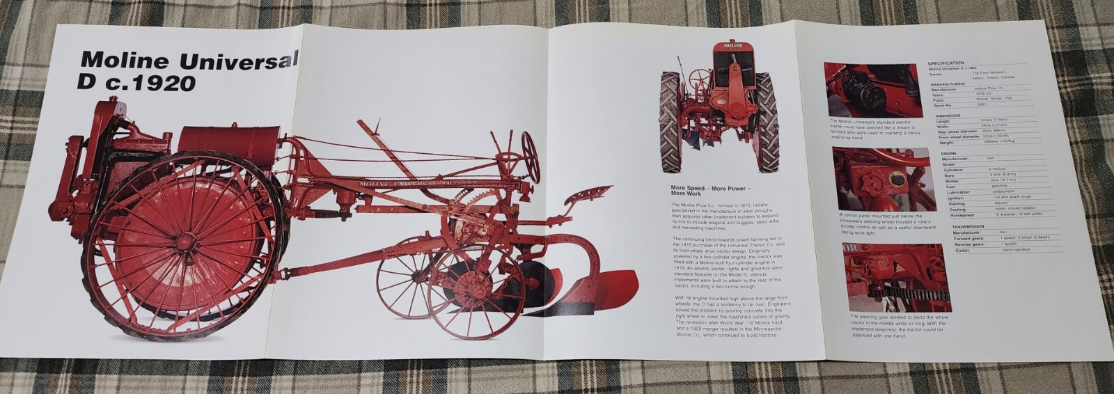 Moline Tractor Picture Poster Farm Original Out of Print Decor