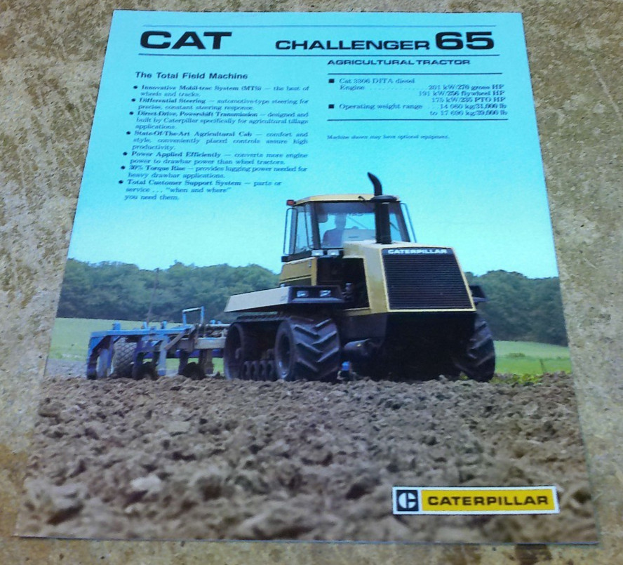 1988 caterpillar challenger 65 tracked tractor brochure in nice shape used